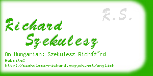 richard szekulesz business card